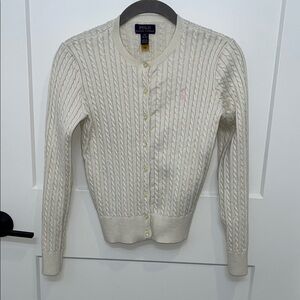 Polo Ralph Lauren Cream Cable Knit Cardigan Large